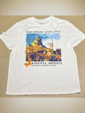 Goodfellow Co Graphic Tee Agathla Peak Arizona XL NWT White Shirt